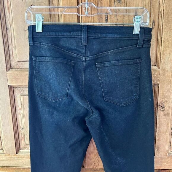 Women's J. Brand 27 Alana Shiny Black High Rise Crop‎ Skinny Jeans - Picture 12 of 13